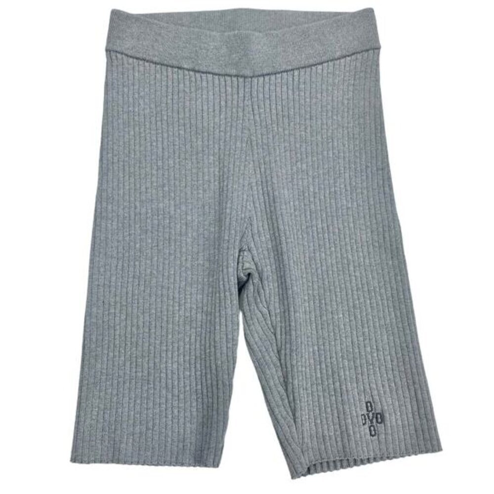 OVO October's Very Own Womens Ribbed Knit Biker Shorts Sz Large Gray - Picture 3 of 6